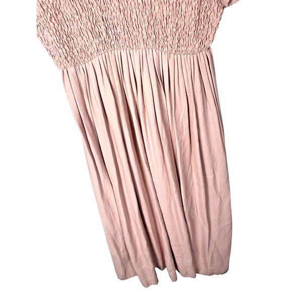 1960s Dress Pink 6P Pleat Skirt Scrunch Bodice Cottagecore Delicate Romantic Vtg - Picture 7 of 9